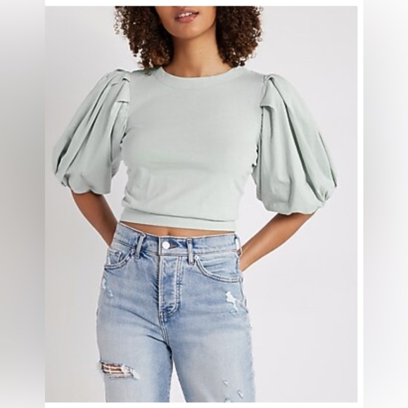 Express Tops - 💞HP💞 Express Puff Sleeve Crop Top